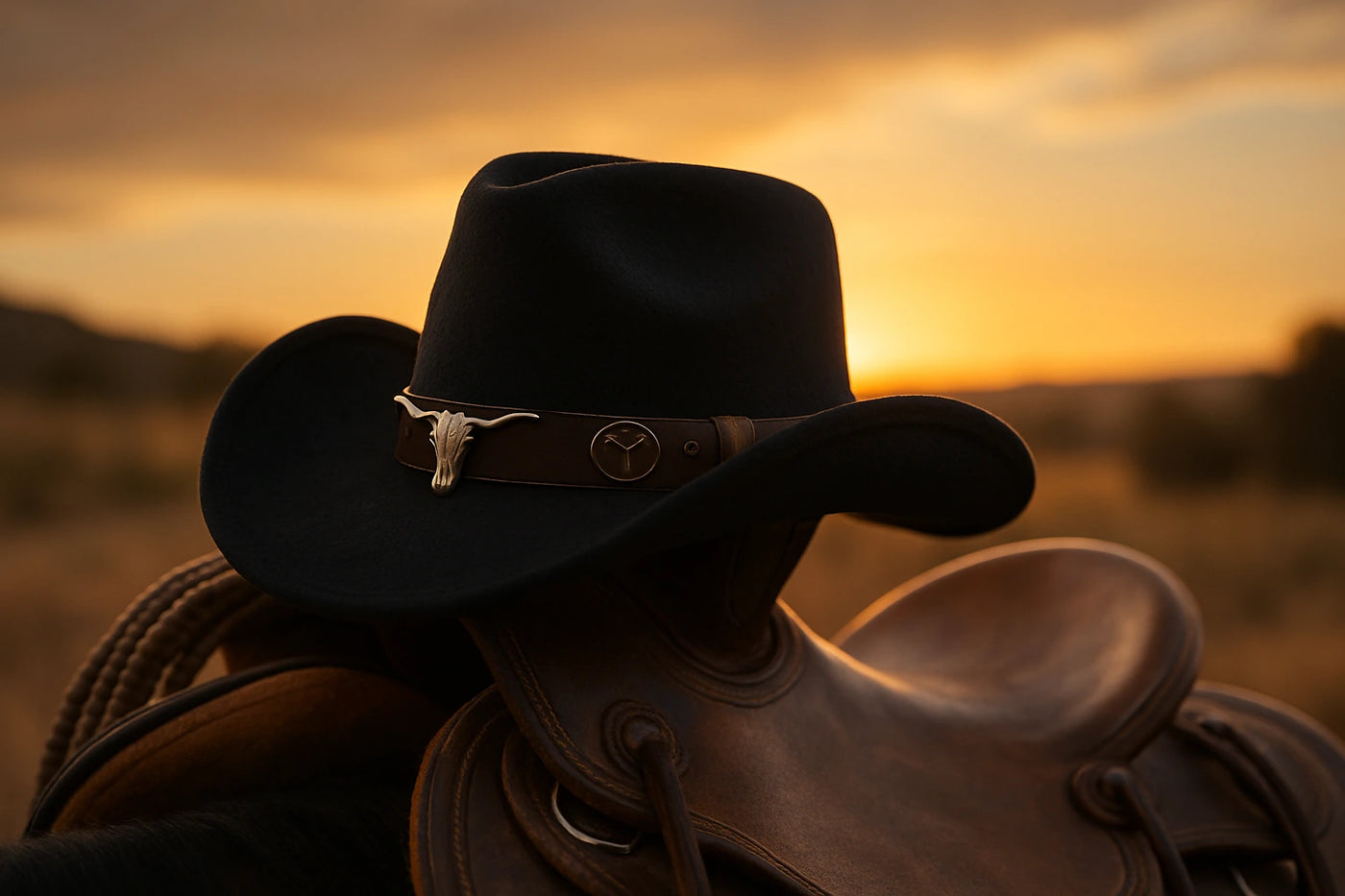 Chapeau cowboy en daim – style western authentique