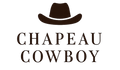 Logo minimaliste de Chapeaucowboy.fr avec silhouette de chapeau et typographie western élégante.